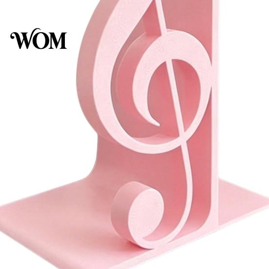 Book Display Decor 3D Printed Music Note Bookend, Decorative Shelf Organizer, Modern Desk for Home Treble Clef Table Ornament Office Study, Heavy Base