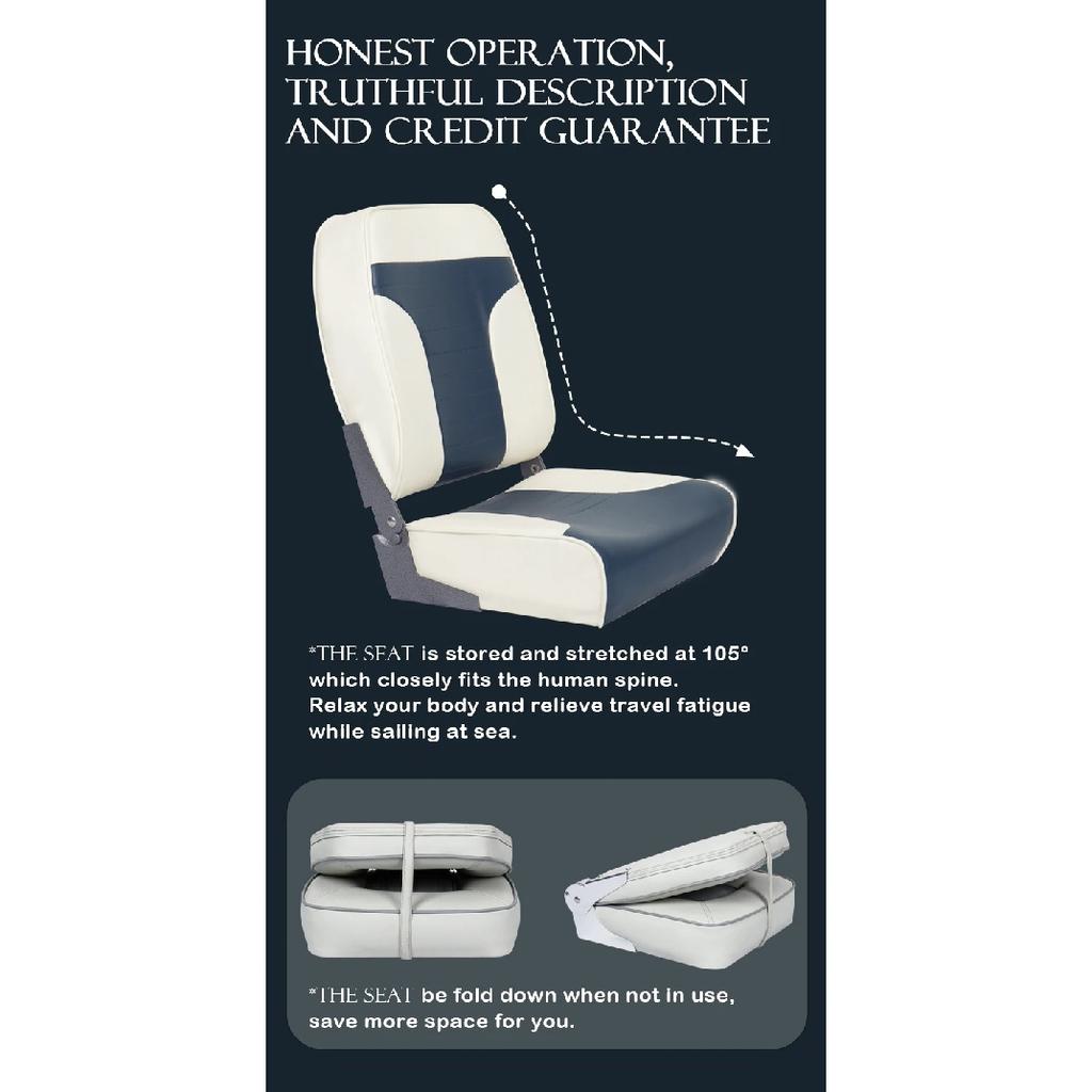 Boat Seats with Pedestal Folding Boat Chair Marine Seats Waterproof and Ultraviolet-proof for Speedboats Marine
