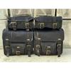 Leather Motorcycle Saddle Bags 4 Black Leather Side Pouch Panniers 4 Bags Combo