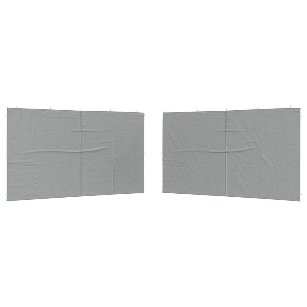 Party Tent Side Panel 2 pcs Light Grey 400 x 195 cm PE and Steel
