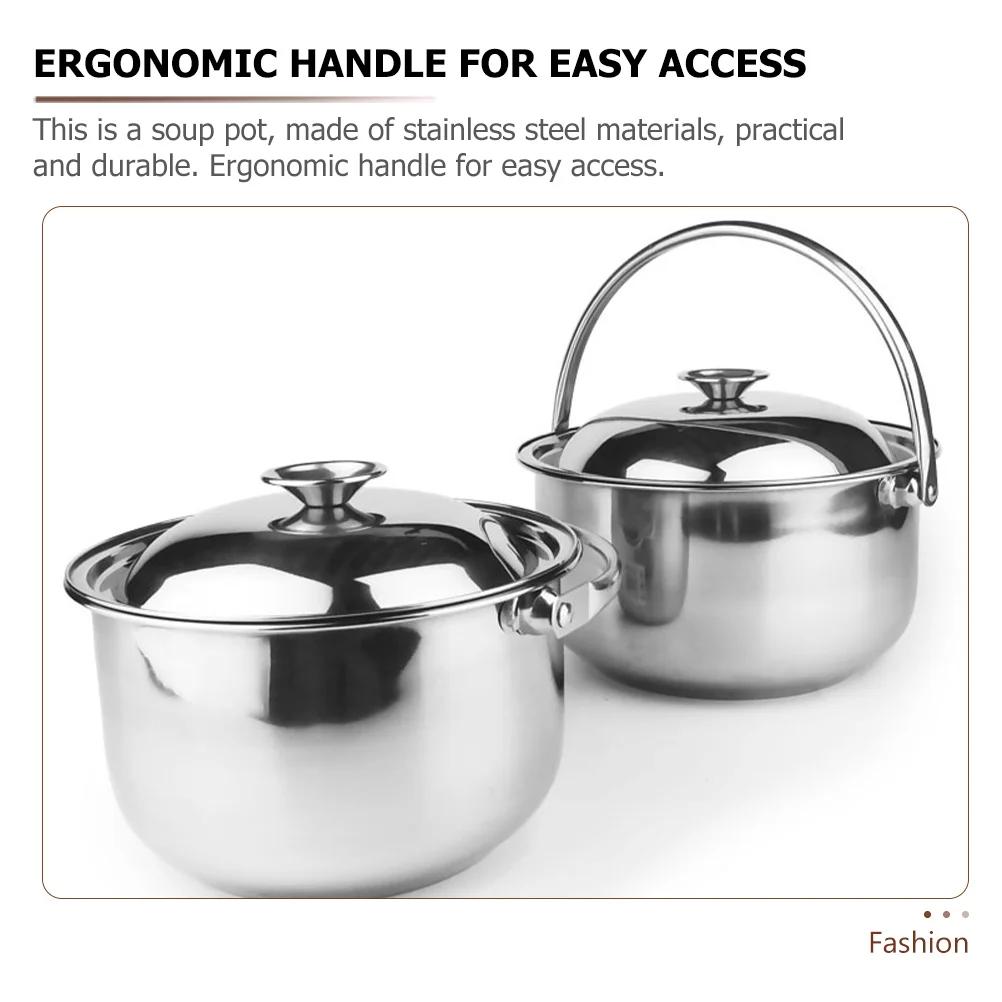 Кастрюля Суп Приготовление Стали Нержавеющая Сковорода Миска Для Смешивания Кастрюля Сковорода Кухонная Посуда Кастрюли Металл Керамическая Ручка Индукция