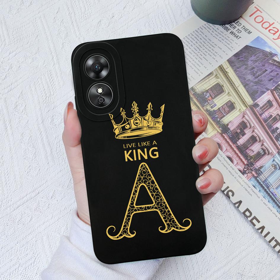 Модный чехол с надписью «Корона» для OPPO A17 A16 A15 A58 AX5S A5 A9 2020 A1 Pro, силиконовая защитная задняя крышка, пара бамперов для телефонов для OPPO Fundas Coque