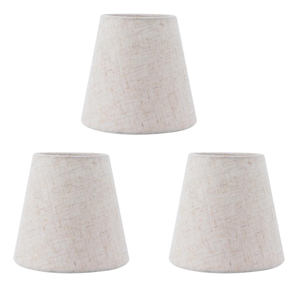 3PCS Linen Cloth Lamp Shade E14 Meson Lampshade for Candle Chandelier Hotel KTV Decor