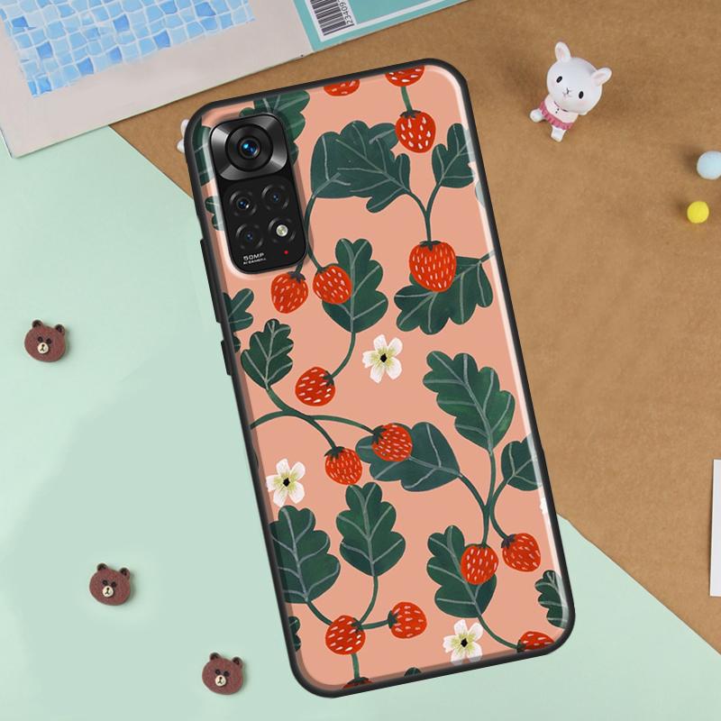 Милый чехол для телефона с клубникой для Xiaomi Redmi Note 12 8 9 10 11 Pro 8T 9S 10S 11S 12S 10A 9C 10C 12C