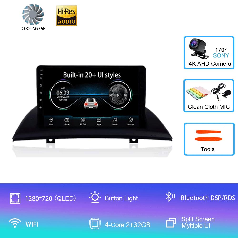 Для BMW X3 E83 2004 2005 2007-2012 9 дюймов Android 14 2din Радио DVD Автомобильный мультимедийный видеоплеер Навигация GPS 2 din dvd