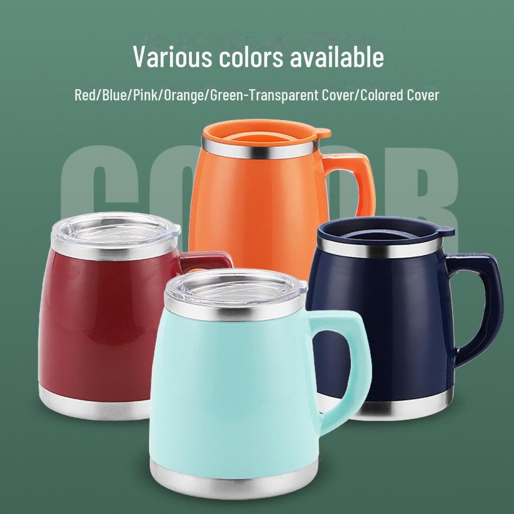 Термокружка из нержавеющей стали с ручкой для мужчин и женщин — идеально подходит для чая, кофе, офиса или воды.