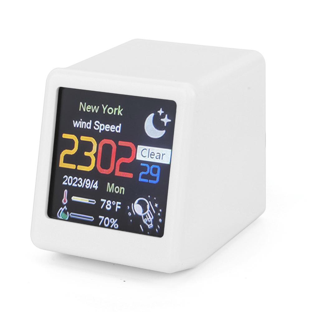 Мини Умные WIFI Часы Погодной Станции DIY GIF Анимации Настольные Мини-Часы Настольное Украшение