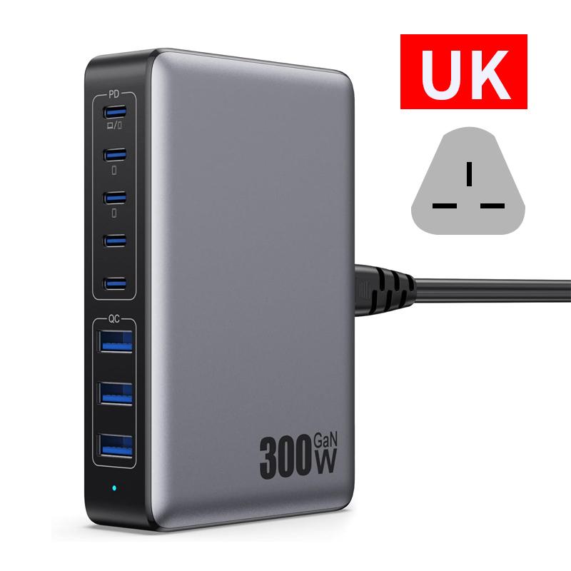 300 Вт USB C Быстрое Зарядное Устройство для Ноутбука Планшета Type C Штекер Пэд PD Адаптер Дорожная Станция Зарядки Телефона 8 Портов