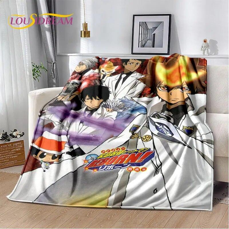 Мягкое плюшевое одеяло с героями аниме Hitman Reborn, фланелевое одеяло, одеяло для гостиной, спальни, кровати, дивана, чехол для пикника, детское одеяло