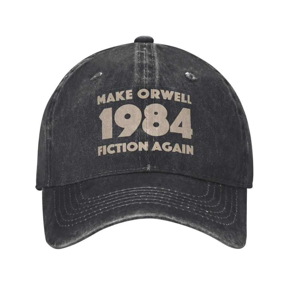 Винтажная бейсболка 1984 Make Orwell Fiction Again для мужчин и женщин, потертая джинсовая кепка от солнца, антиутопический мир, уличные регулируемые шляпы