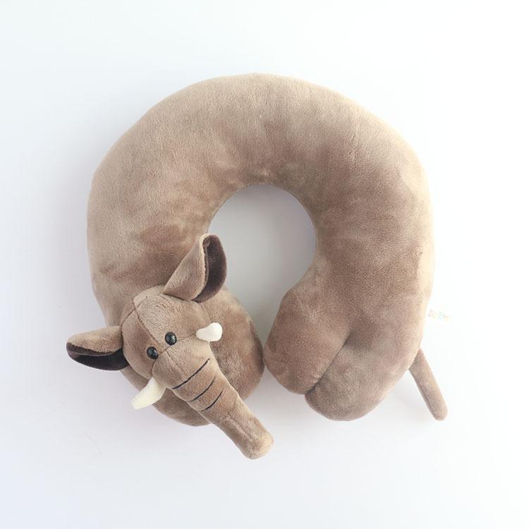 Cute Cartoon Blue Donkey Travel Neck Pillow, Portable U-Shaped Pillow for Office Nap, Plush Toy Stress Relief Pillow
