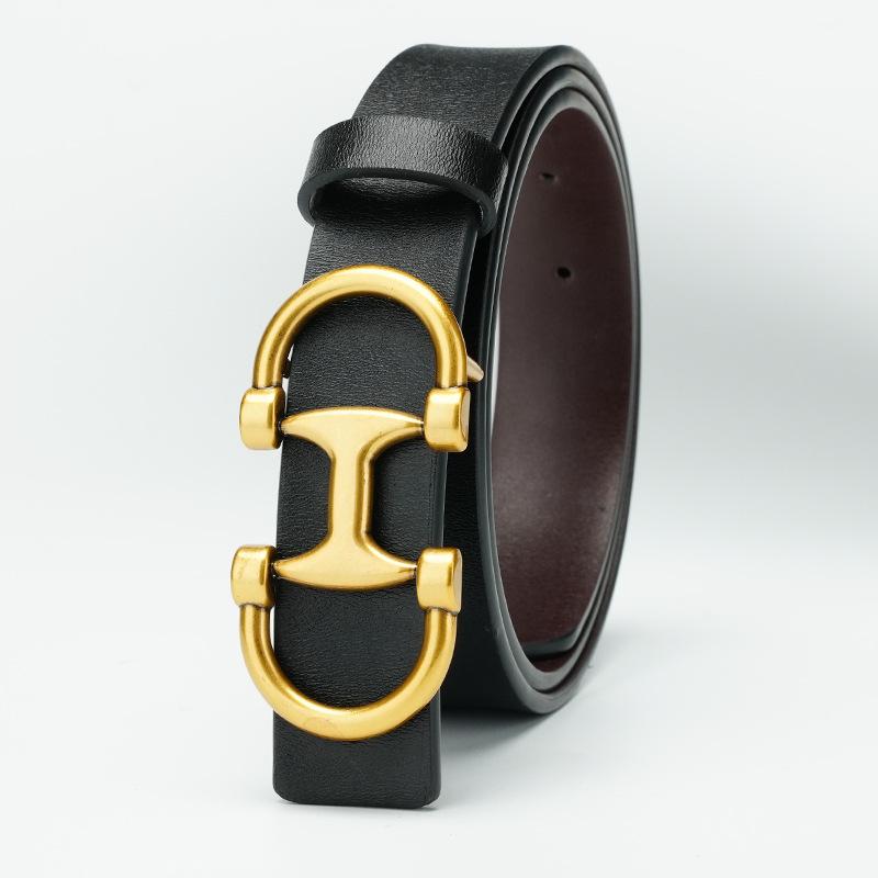 Women'S Belt Fashion Thin Belt Versatile New Skirt Dress Decorative Smooth Buckle Women'S Belt