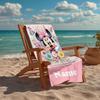 Custom Name Ultra-Soft Beach Towel with Minnie Theme,Ideal for Pool - Camping, Diving - Perfect Travel Essential, Vibrant Beach Towel.