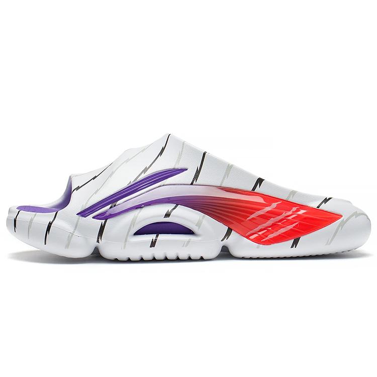 Мужские тапочки Li Ning Speed 8 Quiet Slide Бело-фиолетово-красные ABTS009-5