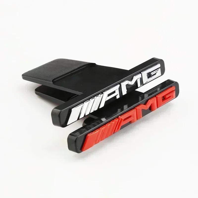 Car Front Grille Badge Logo For Mercedes Benz AMG Class W204 W205 W203 W206 W220 W211 W212 GLC CLS Emblem Sticker Accessories AZ1