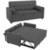 Convertible Sofa Bed, 2-Seater 3-in-1, Pull-Out Bed, 2 Cushions, 80.5 X 137.5 X 84 Cm, Grey