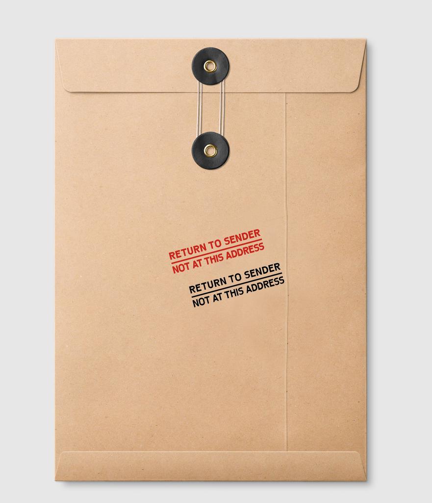 Printtoo Return To Sender Not At This Address Self Inking Rubber Stamp Pre,Inked Office Stamp, Home Office Business Stationery, 38 X 14 Mm,