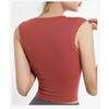 Женский однотонный сексуальный спортивный топ для йоги без рукавов