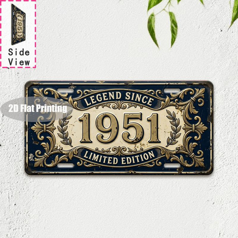 Retro City Year Letter Pattern License Plate Metal Tin Sign Vintage Wall Art Decor For Bar Cafe Garden Home