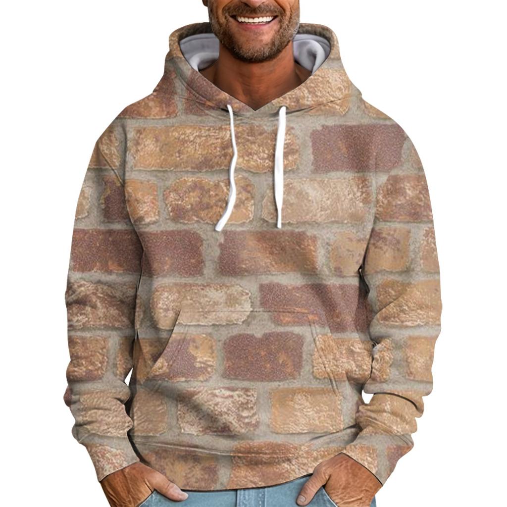 Men's Loose Printed Hooded Sweatshirt Men's Casual Fashion Sports Sweatshirt