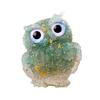 Статуэтка совы из натурального хрусталя, ручная работа, статуэтка совы из смолы, наполненная хрустальными камнями, настольная
