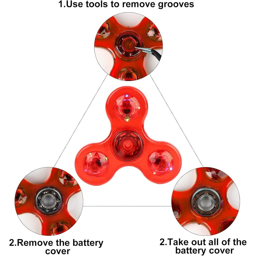 LED Fidget Spinners, Light Up Sensory Fidgets Toys, Glow In The Dark Toy, ADHD Anxiety Stress Relief Toys, Easter School Classroom Exchange Gifts