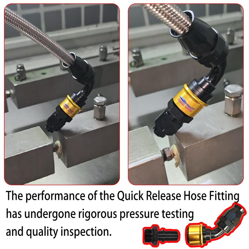 PTFE Quick Release AN Fittings -AN6-AN8-AN10-AN12-AN16 Swivel Fuel Hose End With ORB Adapter For PTFE Hose Straight/45/90Degree