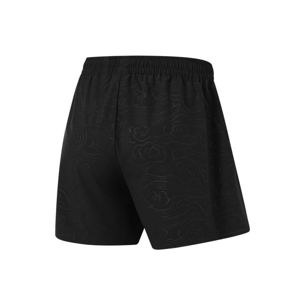 Мужские шорты для настольного тенниса Li Ning с логотипом средней посадки, дышащие, прямые, черные AAPU211-1