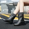 Short Rain Shoes Women's Trend Water Shoes Medium Rain Boots Men's Fashion Waterproof Work Shoes Non-slip Thick-soled Rubber Shoes Flat Bottom