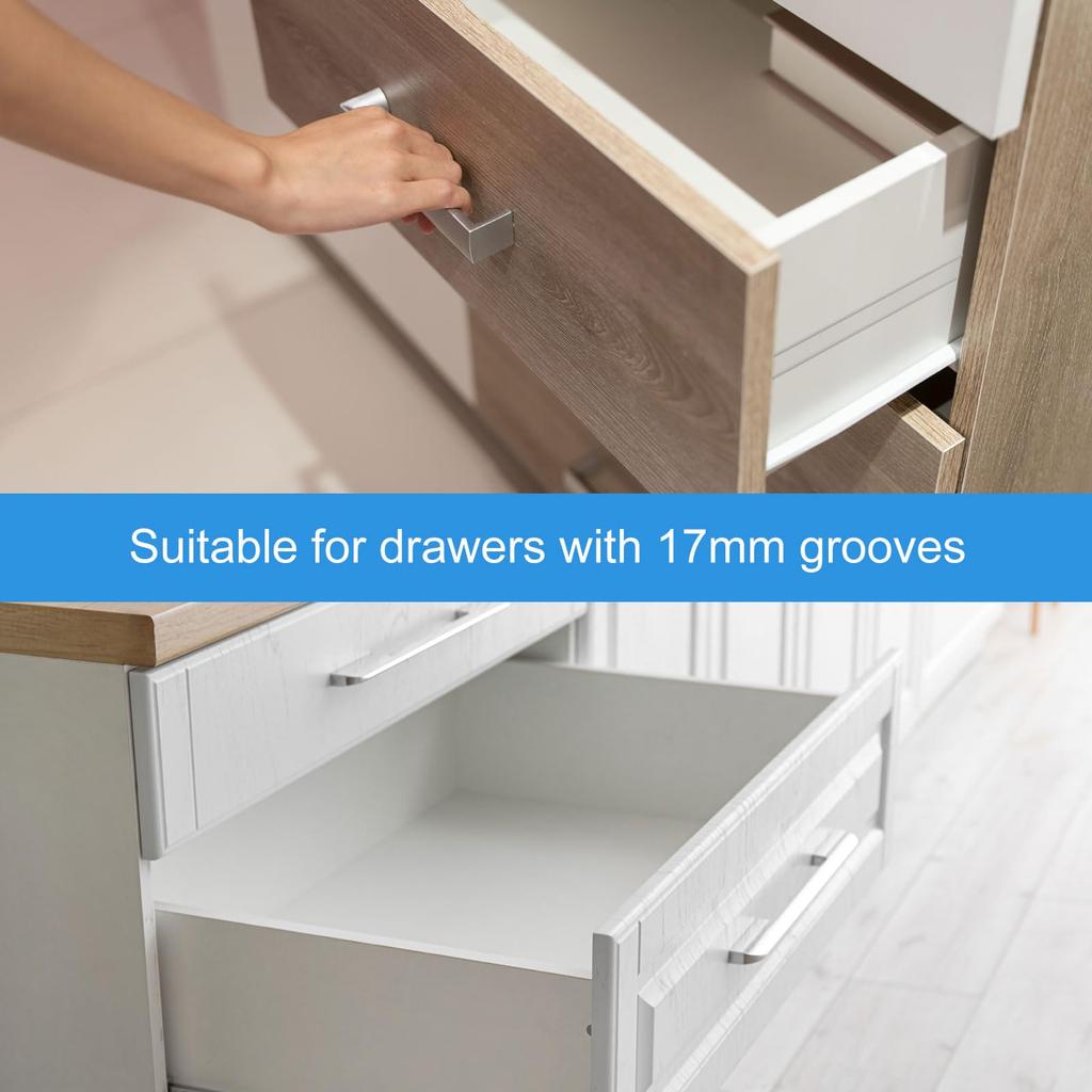 Направляющие для ящиков uxcell, 3 комплекта, 300 мм, пластиковые направляющие для ящиков с винтами, боковая направляющая с пазами для ящика шкафа, прикроватной тумбочки, гардероба, комода -