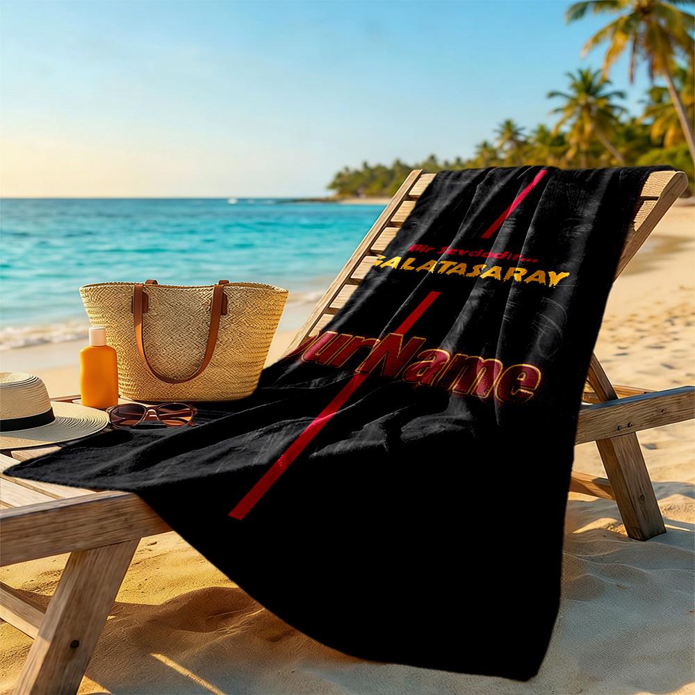 Galatasaray Customizable Name Beach Towel Super Soft Microfiber Quickdry Fabric Perfect for Traveling Yoga Camping and Swimming