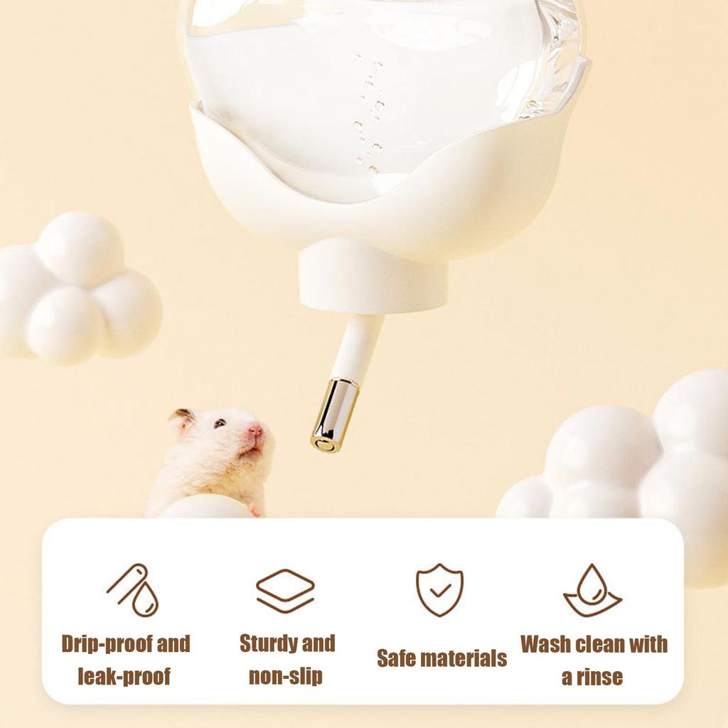 Hamster Water Dispenser Leakproof Clear 500Ml Drinker Small Pet Animal Water Bottle For Cage Care Home Feeding Hydration