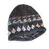 Fair Island retro curled jacquard knitted wool hat women's winter warm face small bag hat big head circumference cold hat