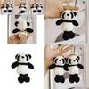 Adorable Panda Plush Keychain Fuzzy Mini Animal Doll Black Stuffed Toy