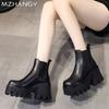 Women Platform Ankle Boots High Heels Leather Shoes Designer Chunky Fad Motorcycle Bootas 2024 Trend Winter Goth Botas De Mujer
