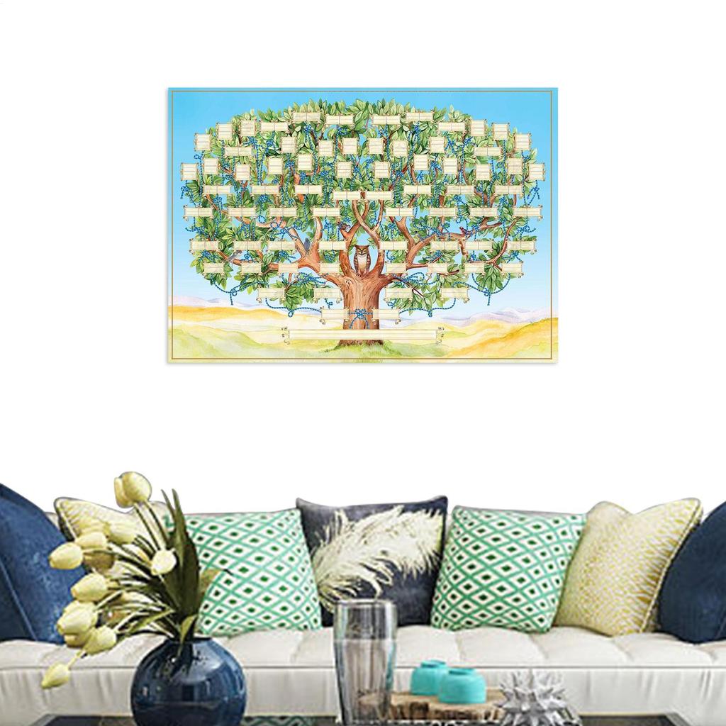 Плакат «Генеалогическое древо 6 поколений», холст, заполняемая схема генеалогического древа, генеалогическое древо, подвесные настенные наклейки, украшение для дома