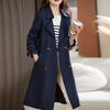 Women's Clothing Medium and Long Spring and Autumn New Fashion Double-breasted Jacket Tide