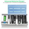 6 slots LCD Smart Display Fast Charge EU/US Plug Battery Charger for 1.2V AAA AA C D Size 9V Rechargeable Battery