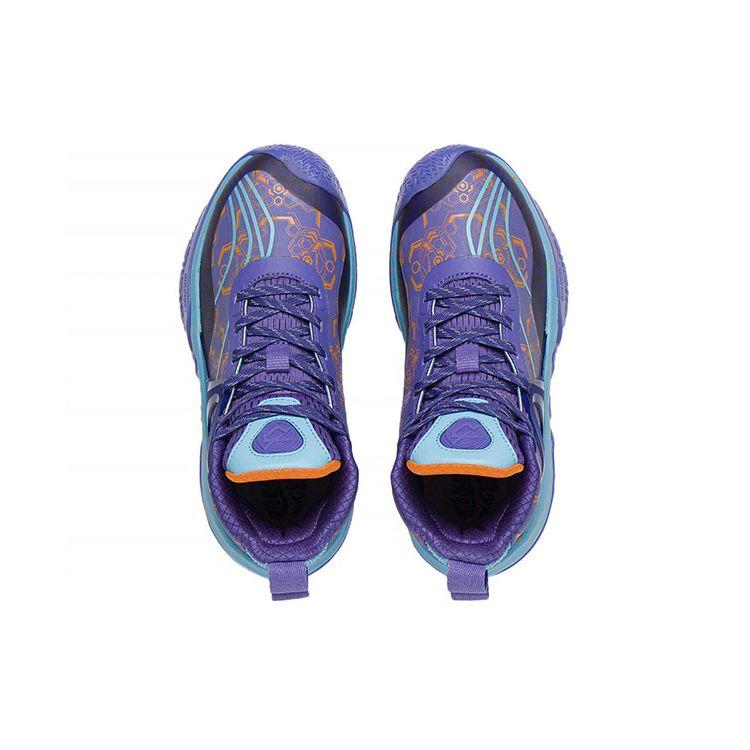 Li Ning Youth  Children Pioneer-Force I Team Antibacterial Shock Absorption Durable Support Basketball Shoes Kids Basketball Shoes Purple YKBR052-51