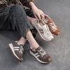 Sports Casual Women's Shoes Breathable Mesh Splicing Genuine Leather Lace Up Comfortable Sneakers