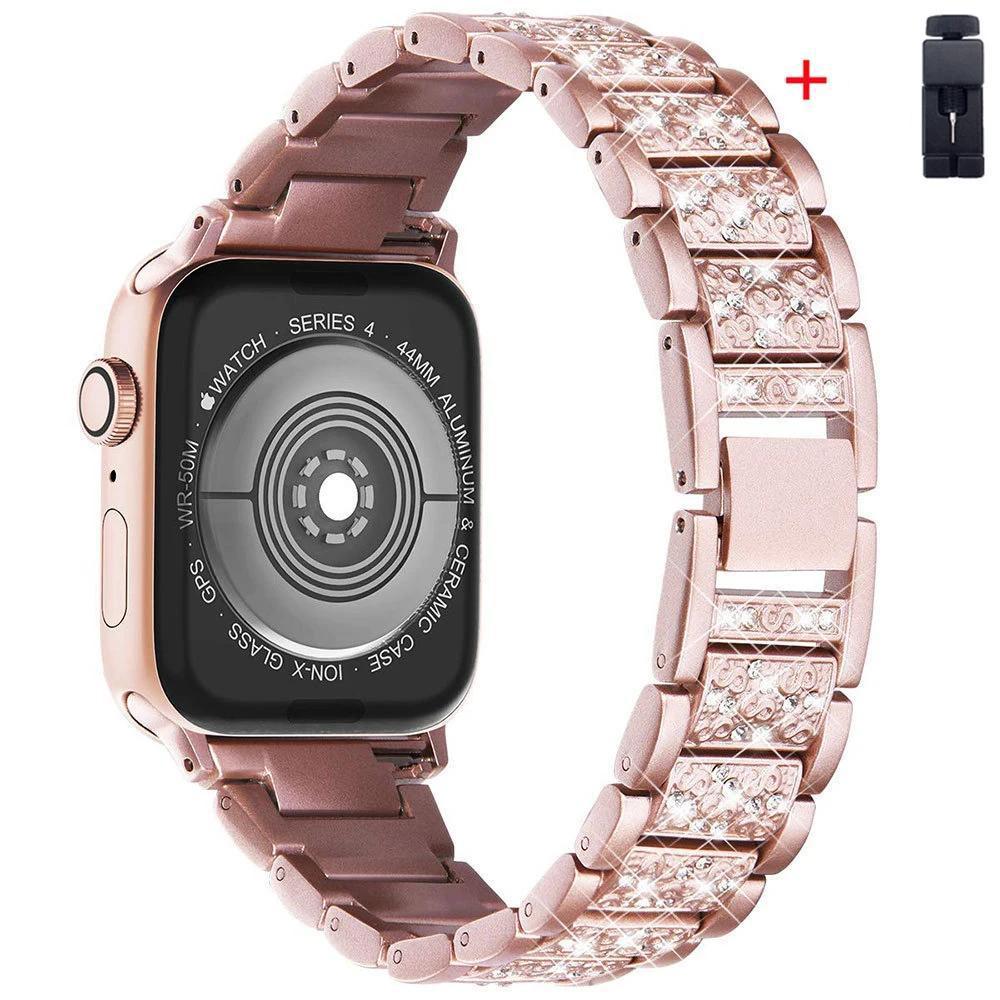 Woman Strap For Apple Watch Band 44mm 40mm 49mm 45mm 41mm 42mm 45 Mm Diamond Bracelet Correa iWatch Series Ultra 8 SE 7 6 5 4 3
