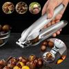 Creative Kitchen Gadget Stainless Steel 2-in-1 Cutting Fast Chestnut Clip Nutcracker Shelling Nut Can Opener