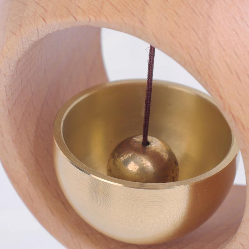 1/4pcs Solid Wooden Doorbell Magnetic Aesthetic Brass Wind Chimes Wireless Doorbells Entrance Door Bell Hanging Pendants Decor