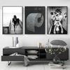 Modern Toilet Black White Roll Paper Sexy Woman Bar Girl Drinking Bathroom Canvas Prints Picture Poster Fashion Painting Decor