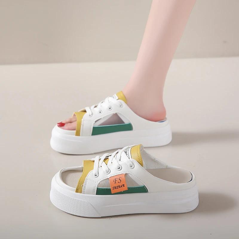 Летние новые сандалии One Step, женская верхняя одежда, модная и толстая подошва, повседневная пляжная обувь в стиле ретро