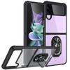 For Samsung Galaxy Z Flip 4 Case Shockproof Magnet Car Holder Ring Case For Galaxy Z Flip 3 Zlip4 Transparent Clear Back Cover