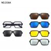 5 Lenes Magnet Clip Sunglasses Square Men Polarized Gray  Frame Custom Prescription Women Myopia Glasses