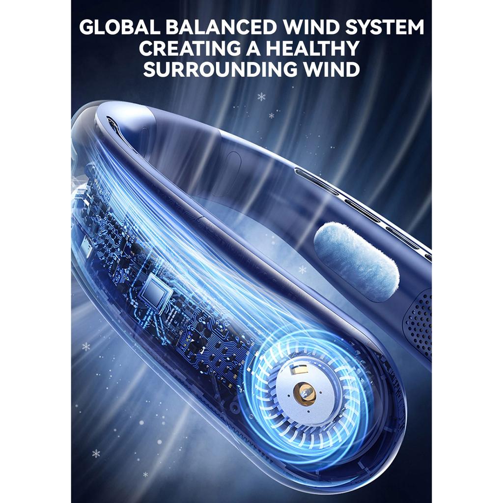 Cold Portable Rechargeable Personal Wearable, 3 Wind Speed, Neck Support, USB Bladeless Lightweight Fan For Hot Flashes, Trav