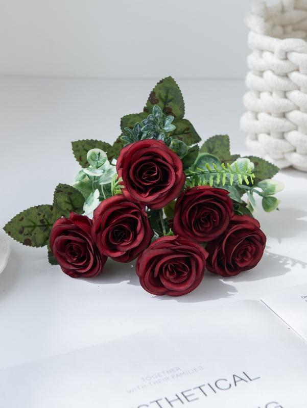 1/3pcs Silk Rose Artificial Flower Wedding bridal bouquet Home Room TableValentine's Day Outdoor Garden Diy Gifts box Yard Decor