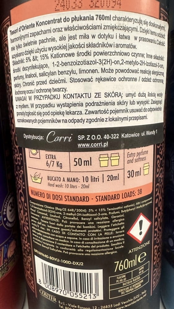 Fabric softener concentrate 760 ml argan orange fragrance
